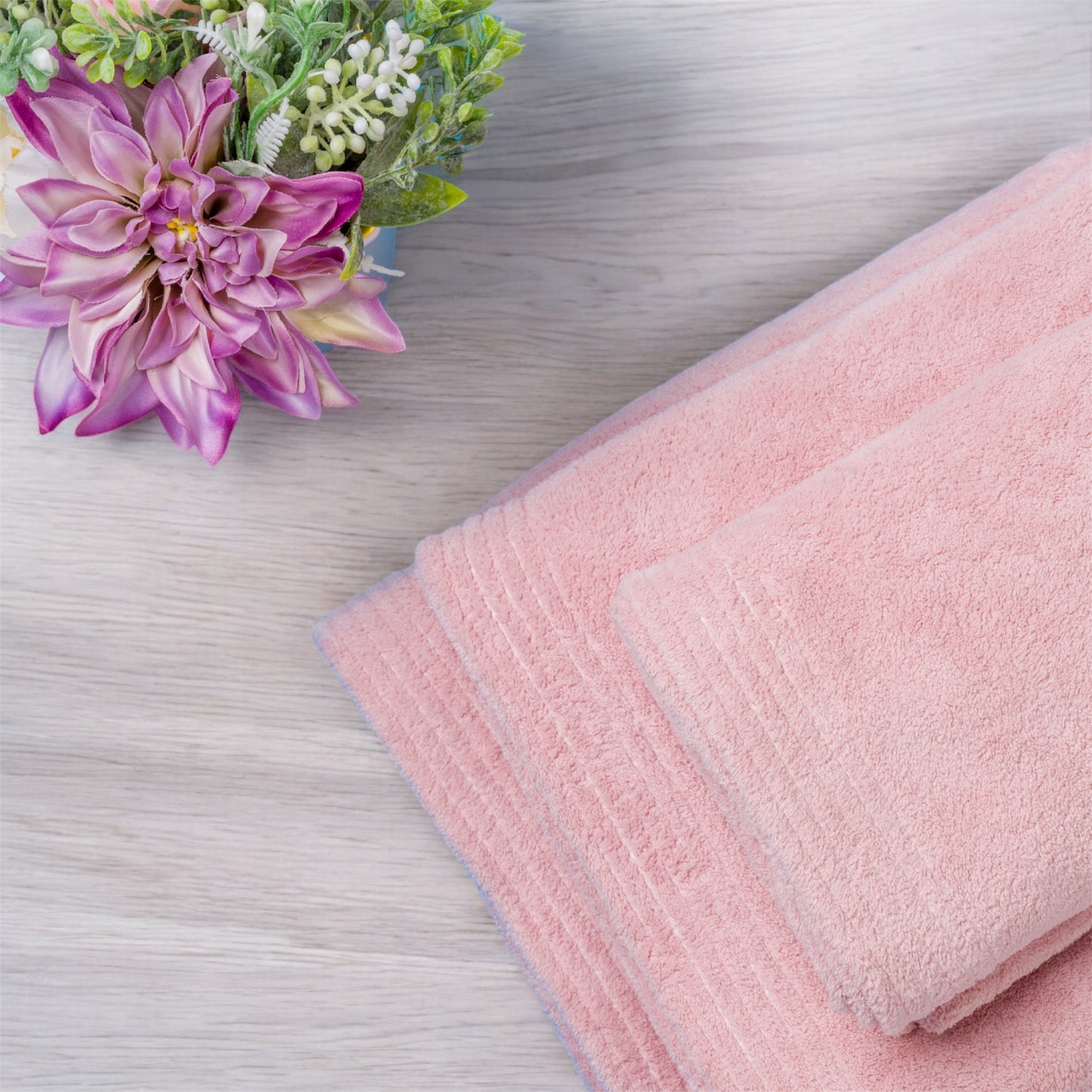 Pink bath towel