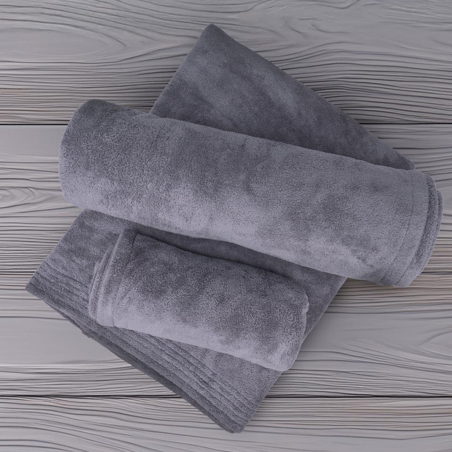 Grey bath towel