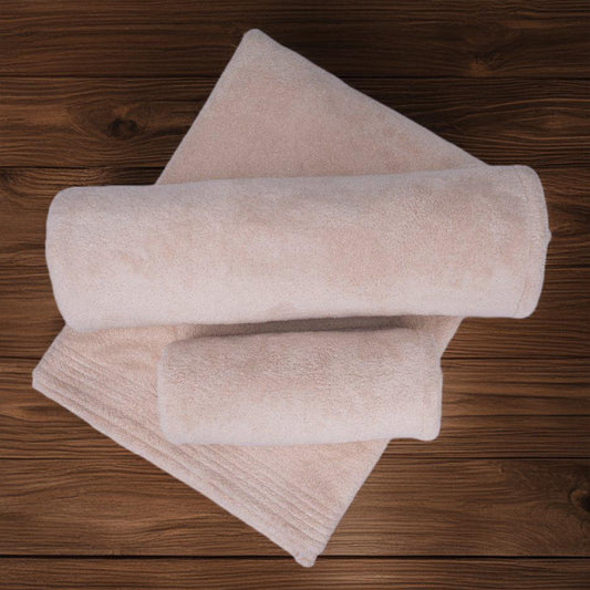 Beige bath towel