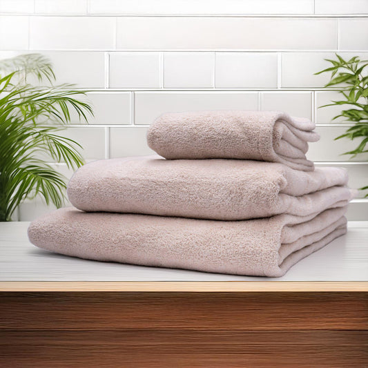Beige bath towel