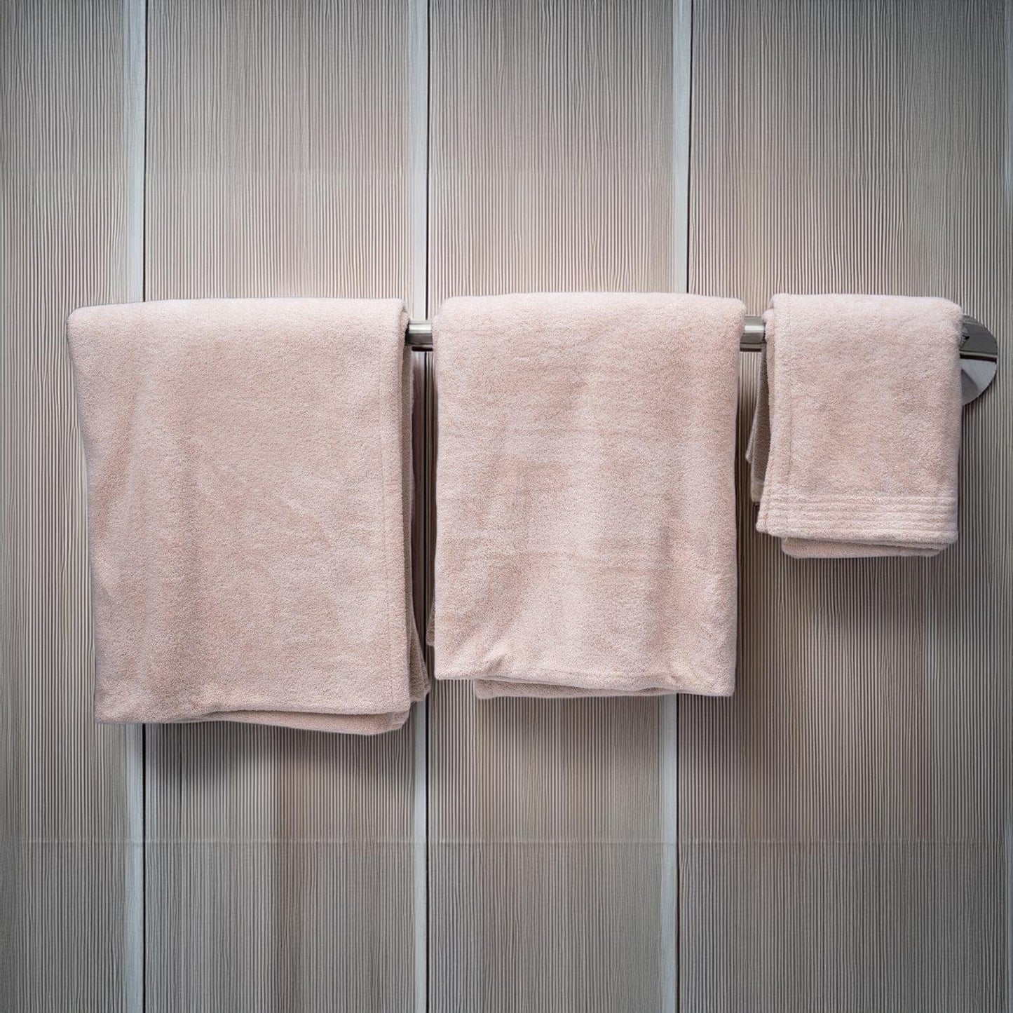 Beige bath towel