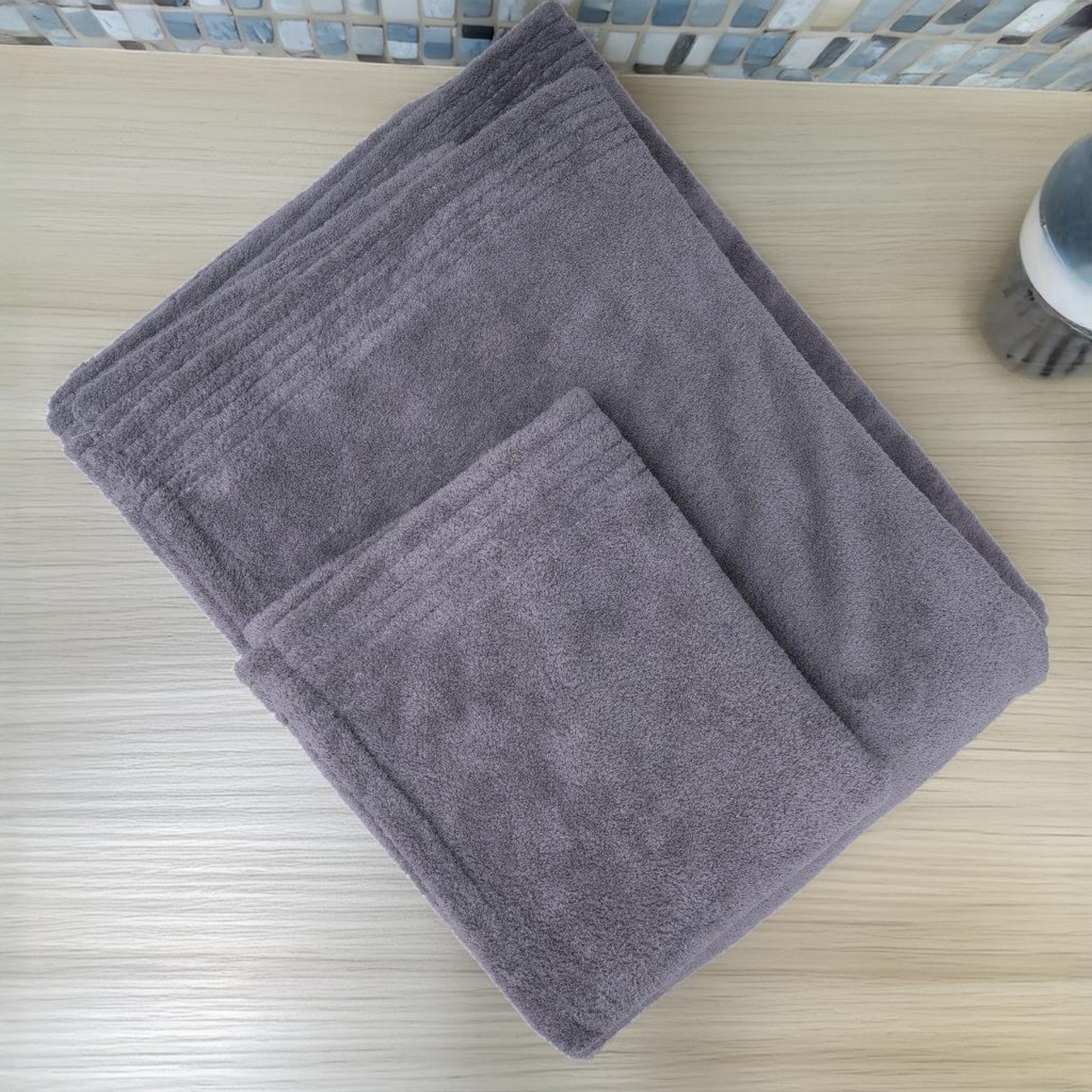 Grey bath towel