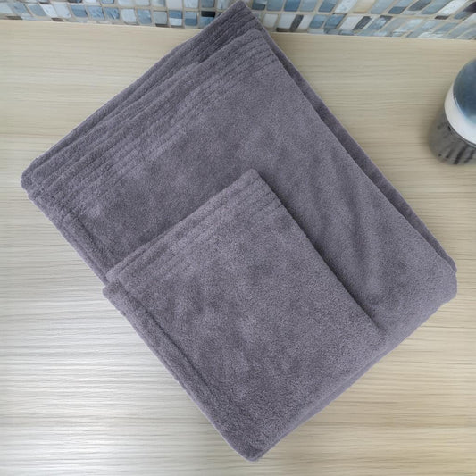 Grey bath towel