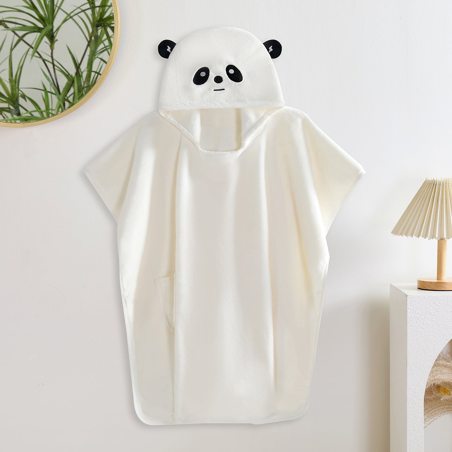 روب باندا للاطفال بقبعة