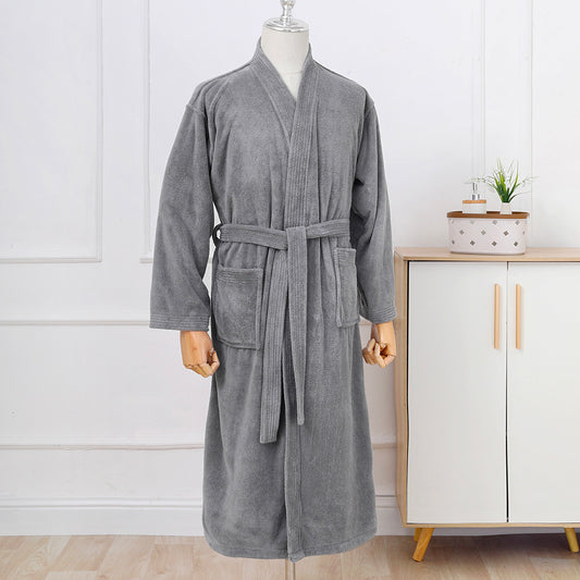 Grey bathrobe