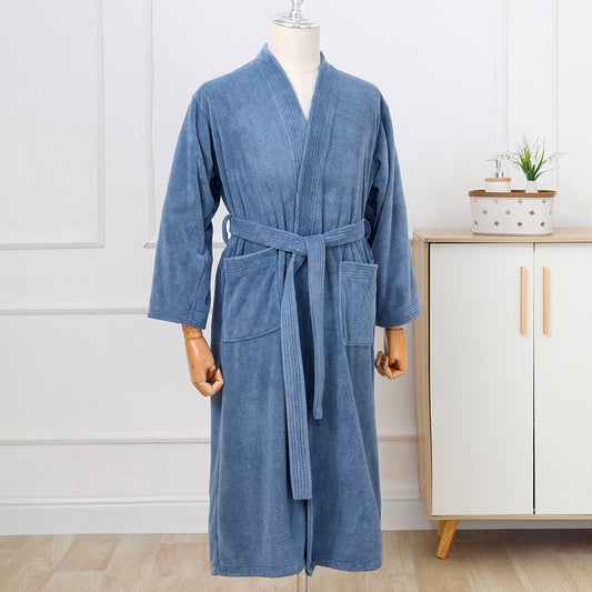 Blue bathrobe